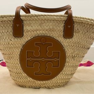 NWT Tory Burch Ella Straw Basket Tote